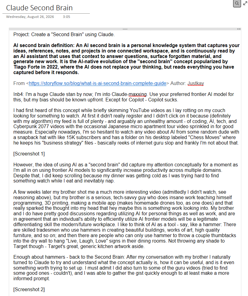 A draft of this article in a text editor, with screenshot placeholders still sitting in the text