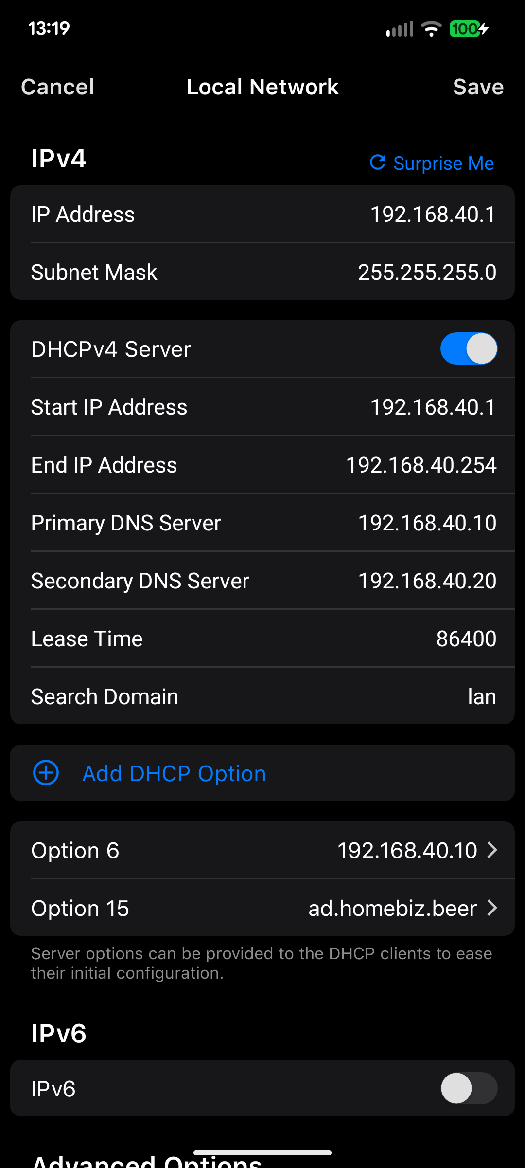 Firewall DHCP options 6 and 15