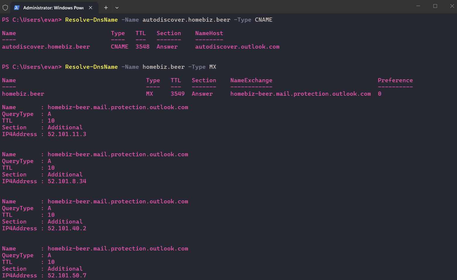 DNS resolution passing