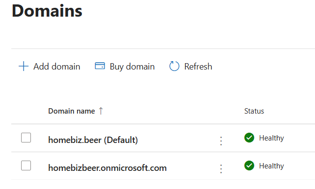 Domain reported healthy