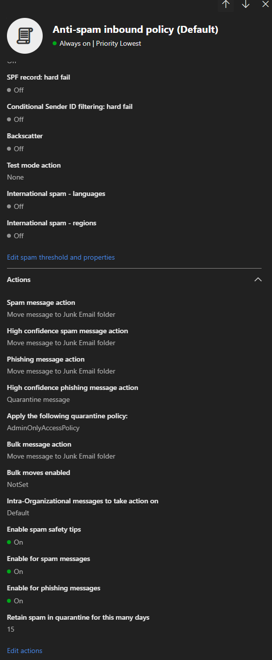Anti-spam policy before changes