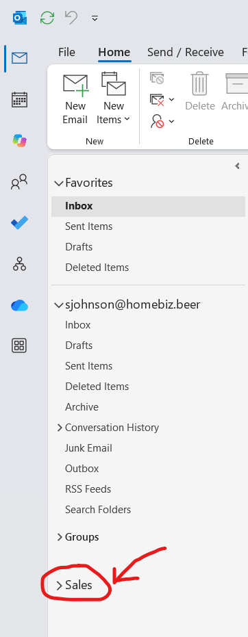 Automapped shared mailbox