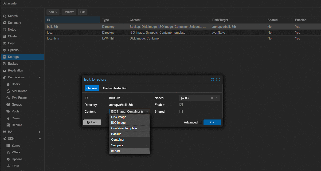 Restricting a local storage entry to its owning node