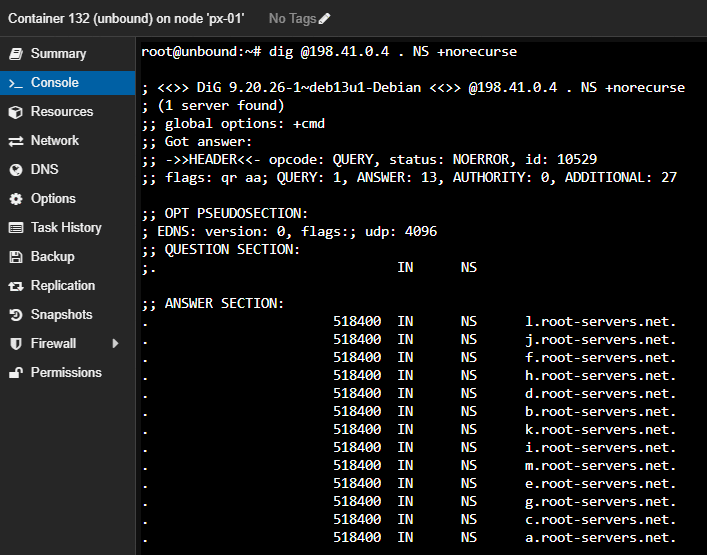 Direct dig query to a root server returning REFUSED with the recursion-available flag set
