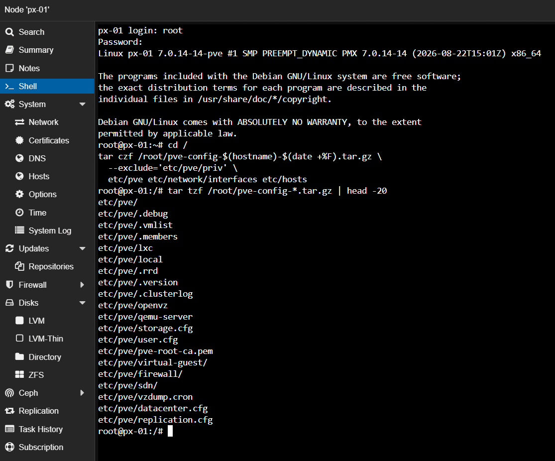 Final saved storage configuration across the cluster
